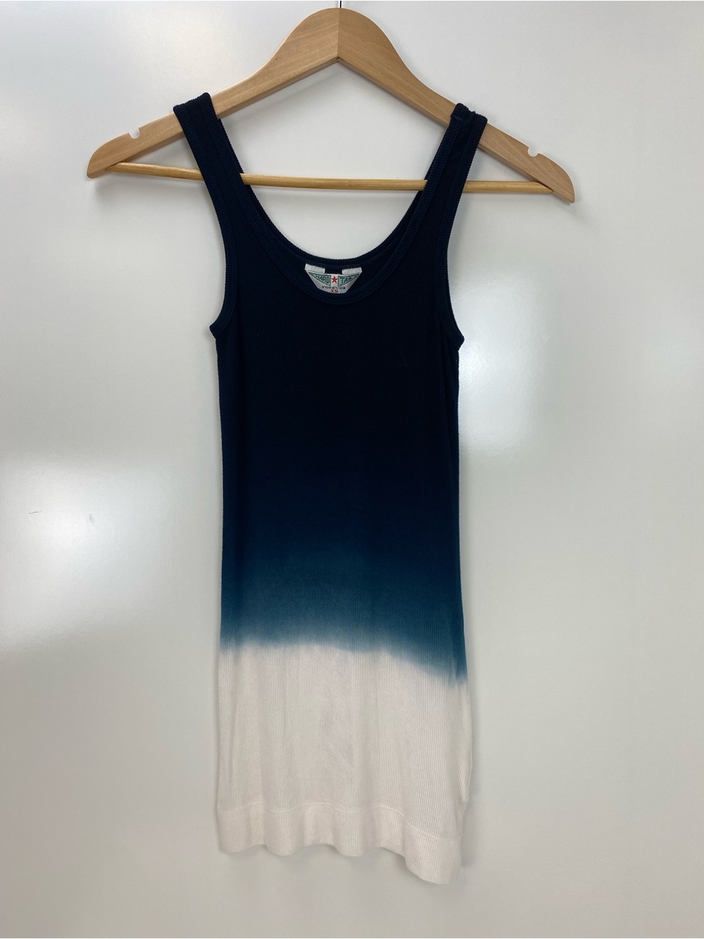 Hard Tail Navy to White Ombre Ribbed Tank